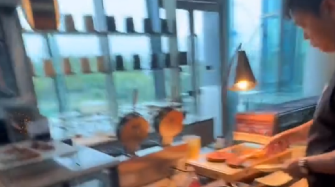 American traveler cannot believe the food for breakfast in China