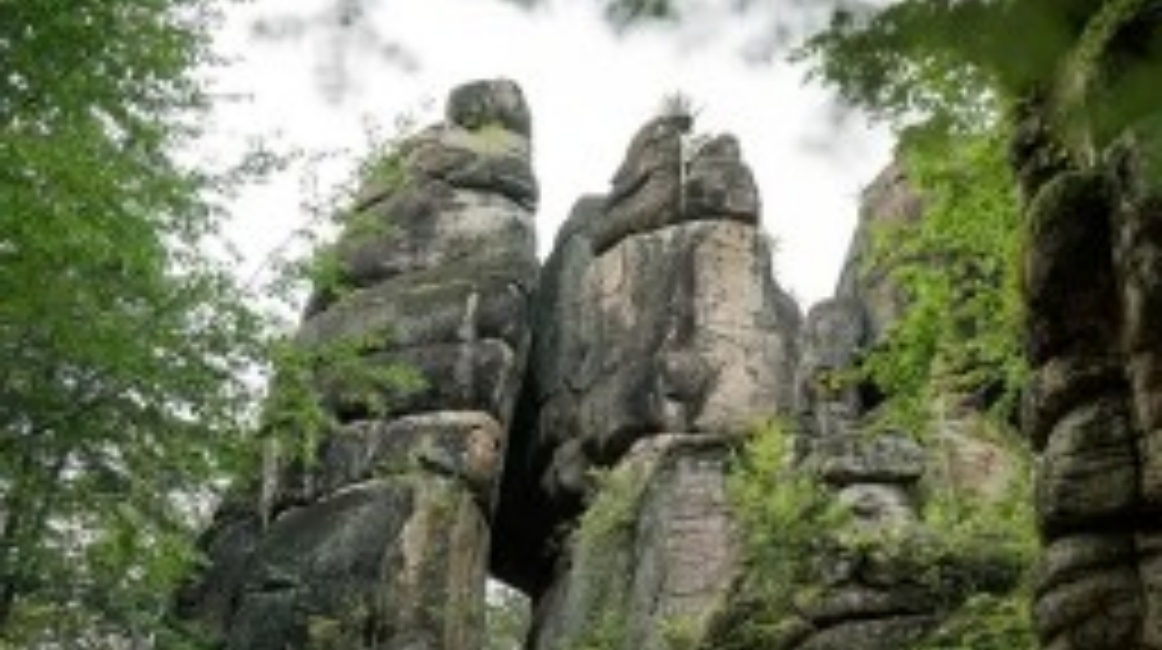Tangwang, Yichun, China: Grand View of Forests & Stone Forests